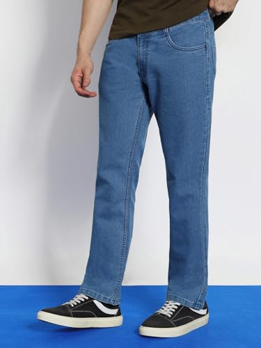 Image of Urbano Fashion Men's Stretch Fit Mid Rise Washed Bootcut Jeans Stretchable
