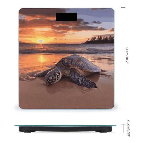 Balanza digital de baño Sea Turtle Sunset con plataforma amplia miniatura 2
