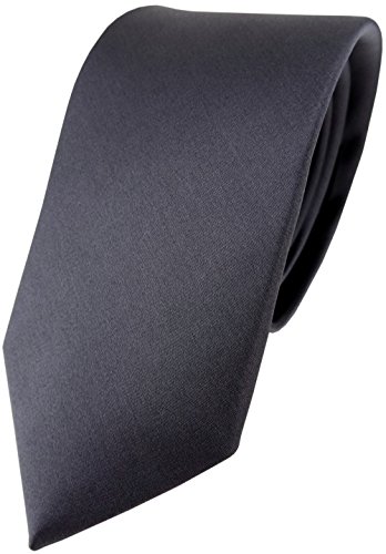 Cravate en soie anthracite TigerTie unicolor satin uni homme habillé