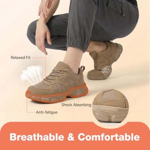 Image of Steel Toe Shoes for Men & Women Work Shoes Women Safety Toe Sneakers Unisex | Lightweight,Breathable,Arch Fit,Comfortable,Construction,Manufacturing,Garden,Garage,Running,Factory,Plant