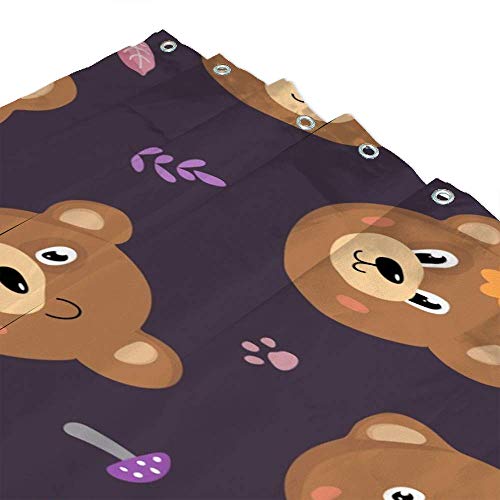 Rideau de douche moderne ours CHEHONG en polyester résistant lavable avec crochets robustes - 4