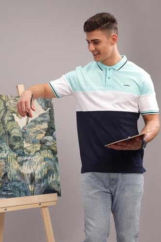 Image of ADRO Men's 100% Cotton Regular Fit Polo T-Shirt