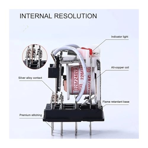 Relais électromagnétique HH63P 24V avec témoin LED de contrôle