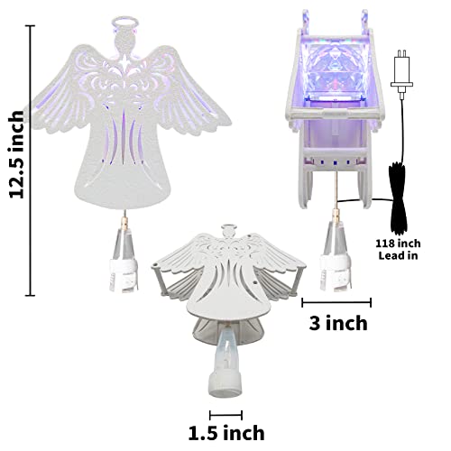 Peiduo Christmas Clearance 11" Rgb Praying Angel Tree Topper With Built-In Rotating Ripple Projector For Crown Xmas Tree Topper Decoration #TOP1