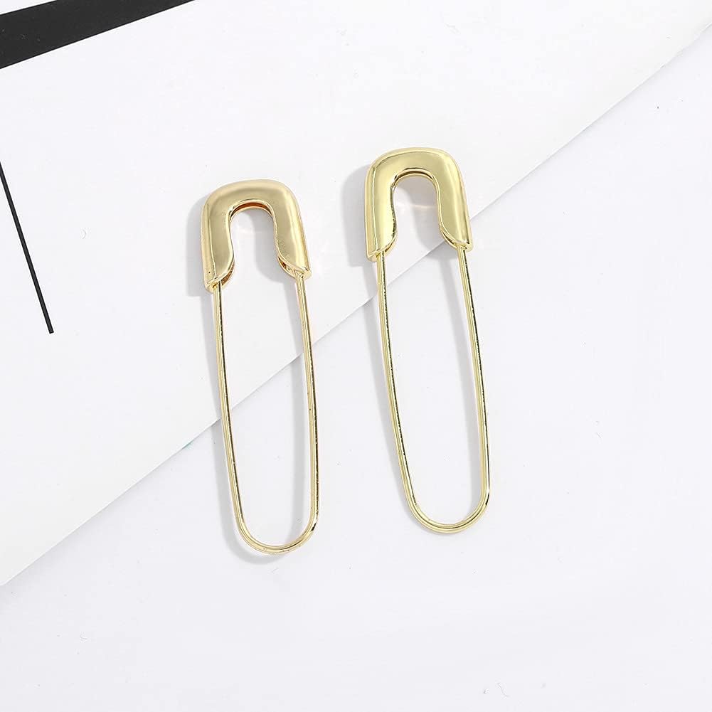 ONLYJUMP Minimalist Safety Pin Earrings for Women Lock Shape Hoop Dangle Drop Earrings Cartilage Sterling Silver Big Hoop Earrings Geometri Huggie Hoop Earrings Statement Jewelry Gifts - Image 9