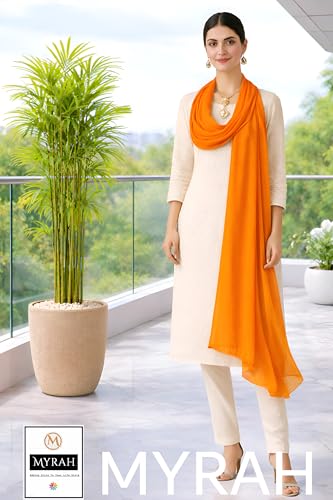 Image of MYRAH Chiffon Solid Casual Daily Use Dupatta For Women's & Girls Length - 2.50 Meter