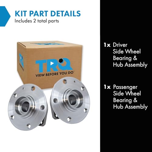 Image of TRQ Left and Right Wheel Bearing and Hub Assembly Set 2 Piece Compatible with 2015-2020 Audi A3 Quattro 2015-2017 A3 with 80mm Bearing Outside Diameter 2018-2019 A3 with 288mm Diameter Front Rotors