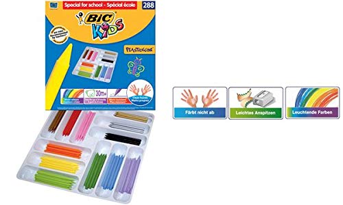 BIC KIDS Wachsmalkreide Plastidecor, 288er Klassenpackung, Sie erhalten 1 Packung, Packungsinhalt: 288 er Set