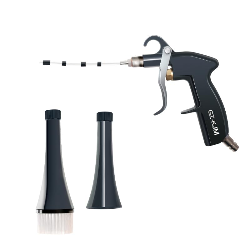 High Pressure Car Interior Spraying Washing Gun with 2 Set Nozzle Sprayer Connector Air Pulse Car Washing Equipment Tool (Dust blow gun-A)