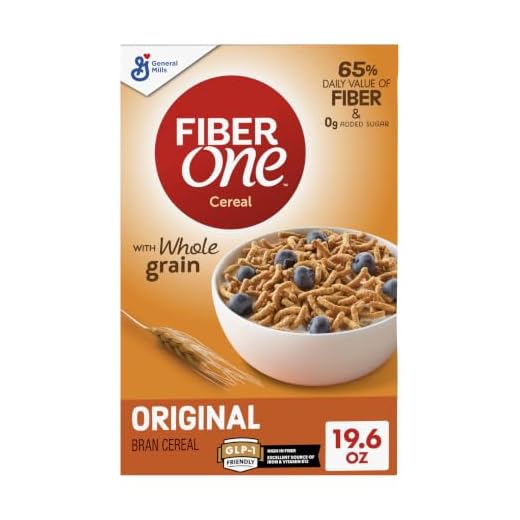 Fiber One Cereal, Original Bran, High Fiber Cereal Made with Whole Grain, 19.6 oz