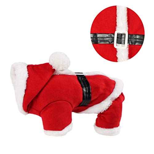 ULTECHNOVO Animal de Estimação Natal Papai Noel Terno Traje Cães Gatos Macacão Casaco de Inverno Rou