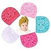 Lumsinker 5Pcs Mode Boog Baby Meisje Hoed Tulband Knoop Baby Tulband Hoeden Cap Wraps Hoed