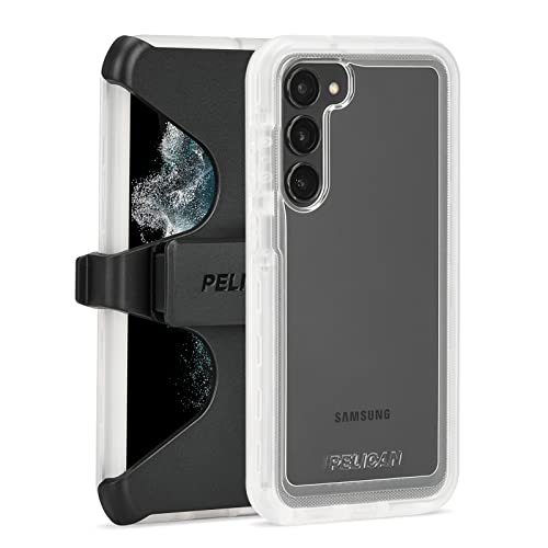 Pelican Voyager - Samsung Galaxy S23 Plus Case [6.6"] [18ft MIL-STD Drop Protection] [Wireless Charging] Phone Case for Samsung Galaxy S23 Plus w/Belt Clip Holster Phone Stand -Anti Yellowing - Clear - image 1