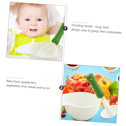 Abaodam 1 Conjunto De Tigela De Moagem Abrasor De Bebê Branco Multifuncional