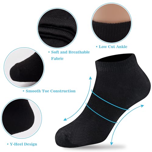 Duufin 20 Pairs Toddler Kids Ankle Socks Boys Girls 2-15 Years Old Low Cut Athletic Sock3