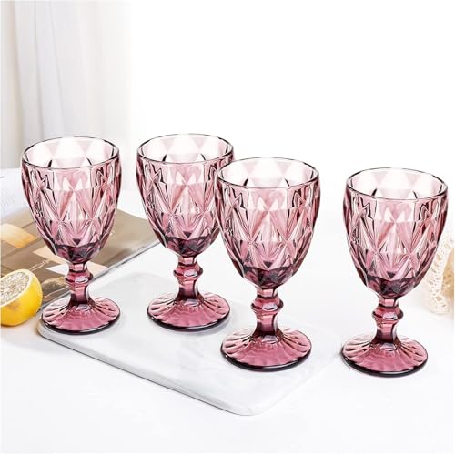Image of Premium Wine Glasses 350ml, Set of 4 Long Wine, Burgundy Clear Glasses with Stem for Wedding Anniversary, Birthday, Gift (RKT-08, Set of 4)