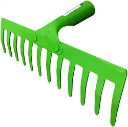 Rastelo Grande de Aço com 12 Dentes, Sem Cabo, para Jardinagem