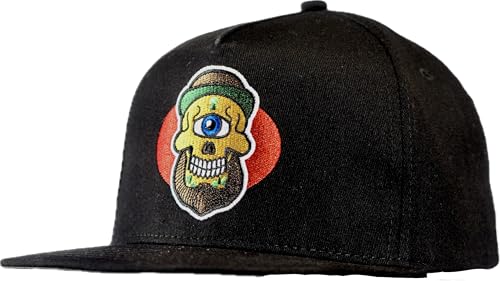 Vanity Skulls Gorra Snapback Argés Negra Cierre Snapback Ajustable | Visera Plana | Ligera y Transpirable | Bordado 2D Premium | Unisex | 100% Materiales sostenibles