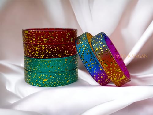 Exotic Glass Bangle with Golden Printed Work