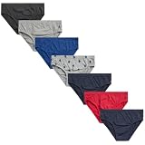 U.S. Polo Assn. Men’s Underwear – Low Rise Briefs with Contour Pouch (7 Pack), Size Small, Grey/Blue