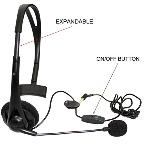 Universal Over-the-Head Hands-Free Mono Wired Headphone Headset for Net10, Straight Talk, Tracfone Samsung Galaxy S6, Edge, S5, S4, S3, Grand Prime, Core Prime, S3 Mini, J1 - Galaxy Note 2 3 4 5, Edge