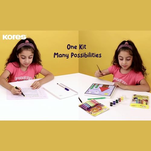 Image of Kores Creative Artivity Kit | 13-in-1 Back to School Art & Craft Stationery Set | Transparent Zipper Pouch | Ideal Gift for Kids | DIY Activity Kit | Safe & Non-Toxic | Ages 3+