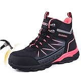 Blapek Steel Toe Work Boots for Women - Insulated Work Boots Steel Toe Sneakers Comfortable Construc