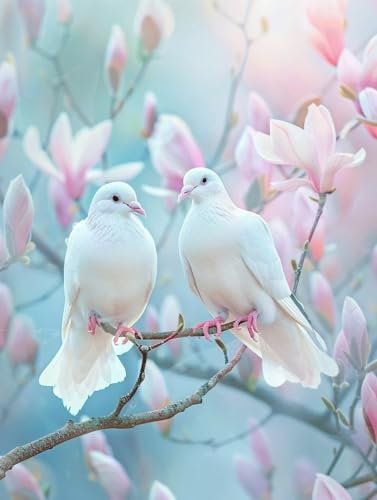 Kit Peinture Diamant Pigeons Créatifs 60x80cm pour la décoration murale