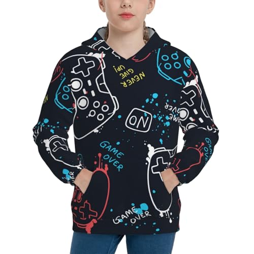 Joystick Gamepad Kid Hoodies Boys Sweatshirts Girls Pullover with Pocket