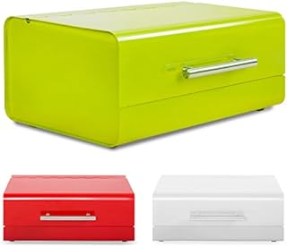 Floordirekt Siya Bread Bin | Design Bread Box with Swivel Lid | Bread Bin Bread Storage in 3 Colours (36 x 20.3 x 14.2 cm, Green)