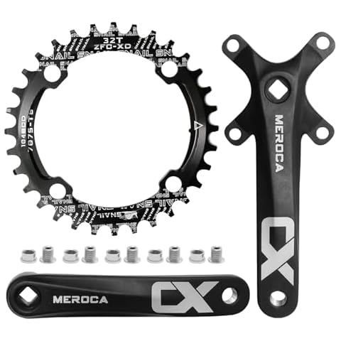 laffoonparts Mountain Bike Single Speed Square Taper Crankset 170mm Cranksets Bicycle Crank Set Cover
