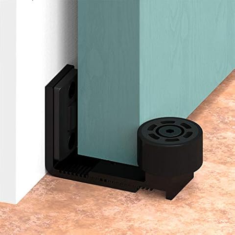 Upgrade Adjustable Floor Guide Wall/Door Bottom Guide Sliding Barn Door Hardware Accessories, Black Cover