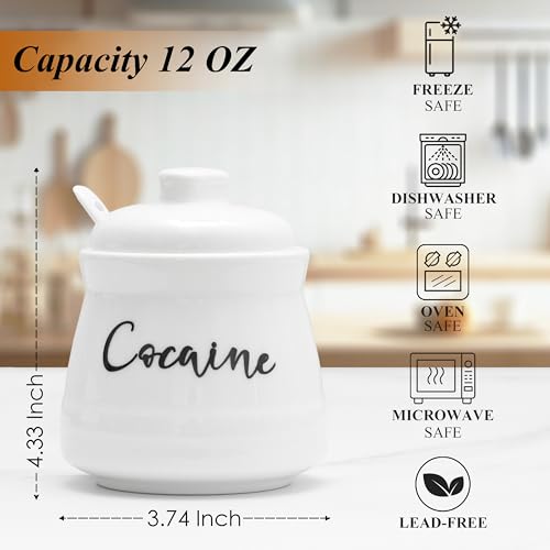 Cevostirva Ceramic Sugar Bowl with Lid and Spoon