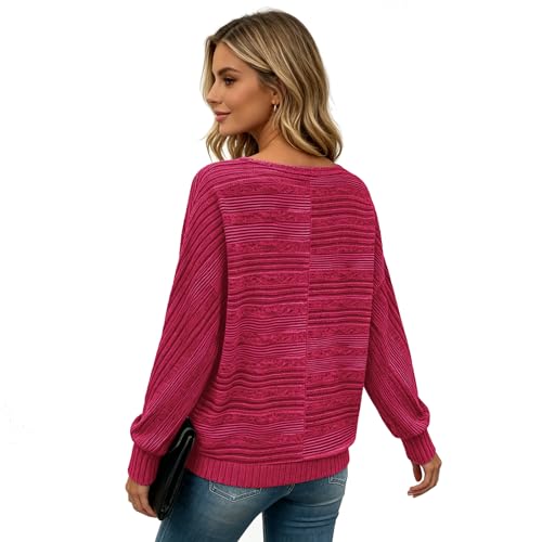 Image of Women's Batwing Tunic Tops, Long Sleeve Shirts Blouses, Business Casual Sweater for Office Work