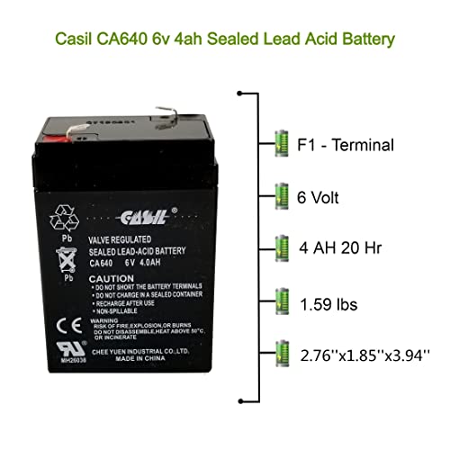 Casil 6V 4Ah Replacement Battery Compatible With Power Kingdom Ps4-6 #TOP1