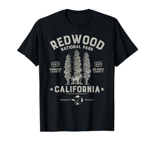 Redwood National Park Vintage California Bear T-Shirt