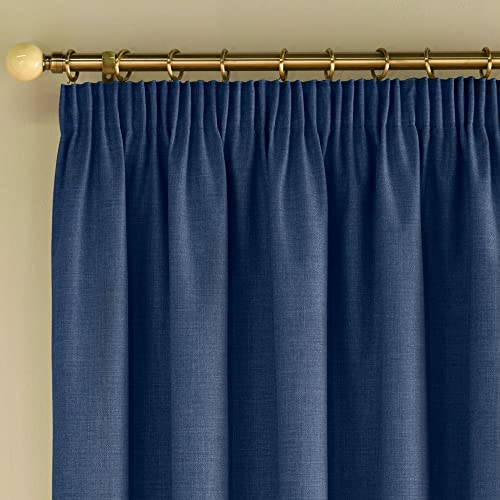Enhanced Living Harvard Linen 100% Blackout Curtains, Navy Thermal, Tape Top - Image 2