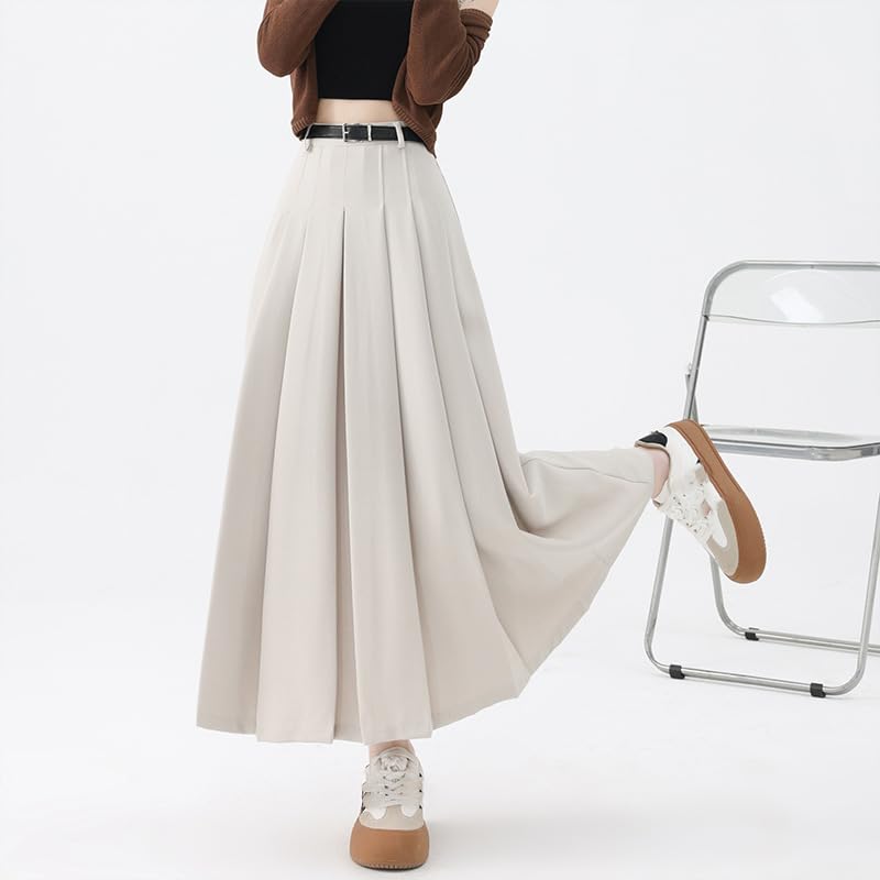 Women's High-Waisted Wool Skirt, A-Line, Retro Plaid, Fall and Winter3