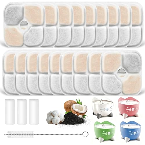 YeeQo 18 Filtros Fuente Gatos y 3 Mangueras para Catit Pixi (2,5L)