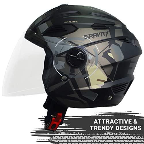 Image of Steelbird SBA-6 7Wings Gravity Open Face ISI Certified ABS Helmet