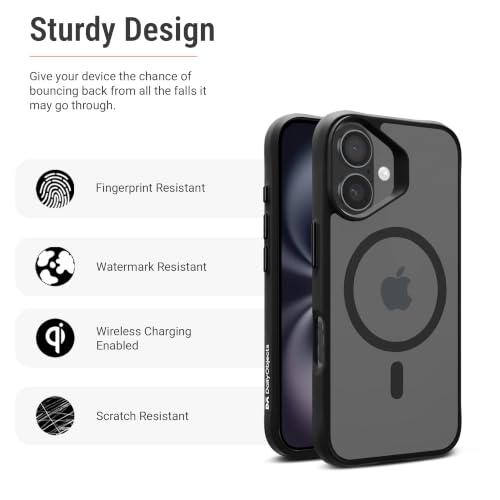 Image of DailyObjects Polycarbonate Case for iPhone 16 Compatible with Mag-Safe Wireless Charging, Hybrid Clear Slim Shockproof Back Cover