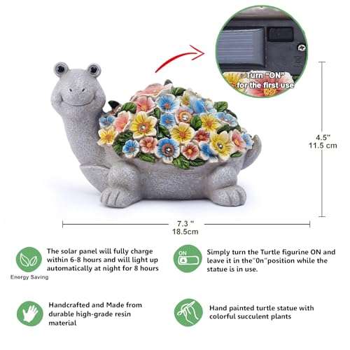 Solar-Turtle-Garden-Decor-with-Flowers-Outdoor-Clearance-Statues-Lights-for-Outside-Lawn-Ornaments-Porch-Patio-Balcony-Yard–Birthday-Gifts-for-Mom-Grandma-Women Solar Turtle Garden Decor with Flowers Outdoor Clearance Statues Lights for Outside Lawn Ornaments Porch Patio Balcony Yard–Birthday Gifts for Mom Grandma Women