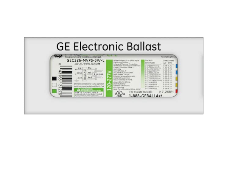 GE Lighting 5" Fluorescent Light Ballast 2-Bulb Residential/Commercial