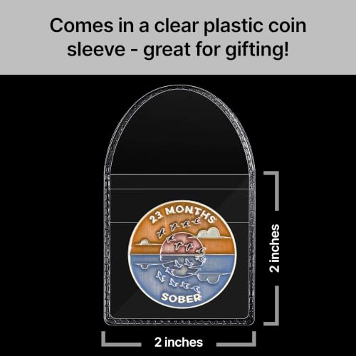 Image of The Achieve Mint 23 Months Sober Token | 23 Months Sobriety Chip | Non-AA, Non-Religious Medallion for Men and Women Celebrating Sobriety