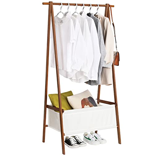 Jotsport Bamboo Clothing Rack Foldable Clothes Hanging Stand With Cloth Storage Bag For Laundry, Bedroom, Guest Room, Entryway, Dressing Room #TOP5