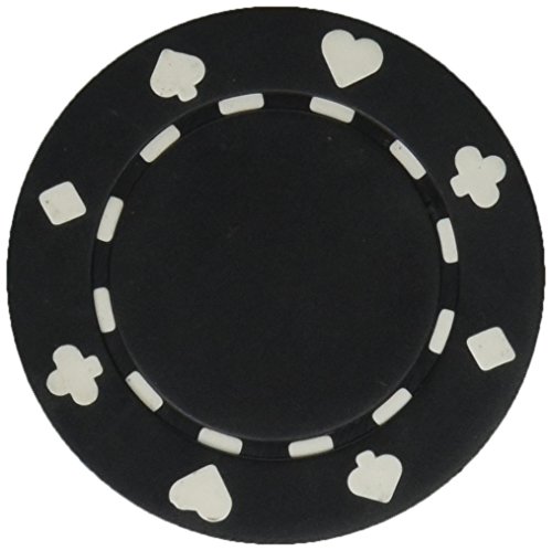 Brybelly Suited Poker Chips (50-Piece), Black, 11.5gm
