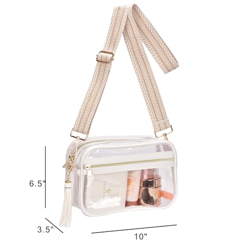 Image of Clear Crossbody Bag Stadium Approved Clear Purse - Transparent Messenger Bag with Front Pocket