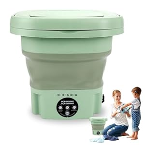 Mini Wasmachine, 8 liter 10 W Mini Opvouwbare Wasmachine 3 Modi Mini-kleine Wasmachine Kleine Draagbare Opvouwbare Campingwasmachine Automatische Reiswasmachine Voor Kleine Voorwerpen, Blauw Licht