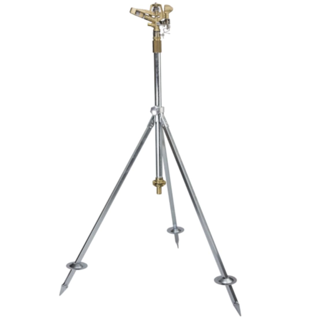 Preis-Zone Messing Sprinkler Rasensprenger Sprenger Impulsregner Set Stativ IG 3/4" Bradas 9516, Gold, Silber