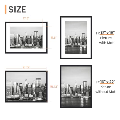 Image of upsimples 16x22 Picture Frame, Wall Decor Poster Frames, Black 1 Pack